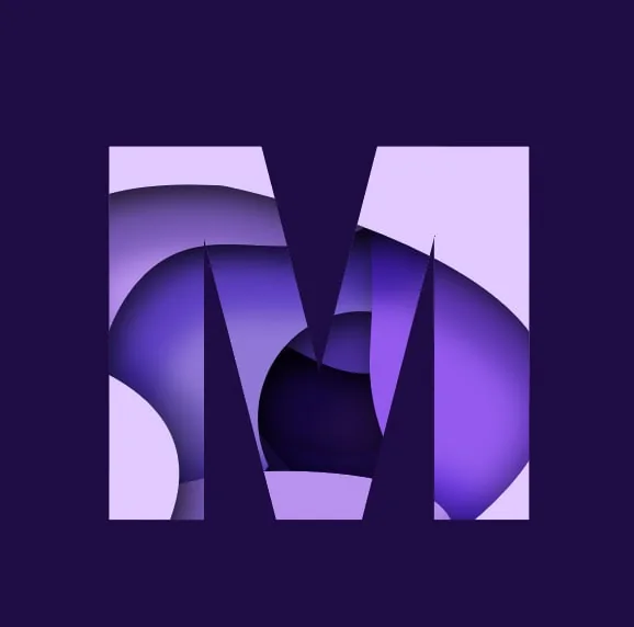 Буква M — объёмная композиция